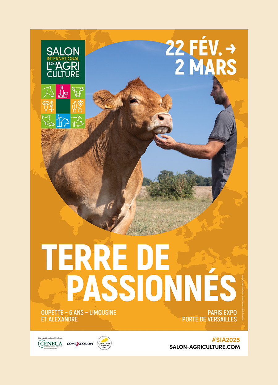 Josselin Tourette -publicite-Paris-vosges-remiremont-Salon-Agriculture-2025-Affiche-terre-de-passionnes-orange-3